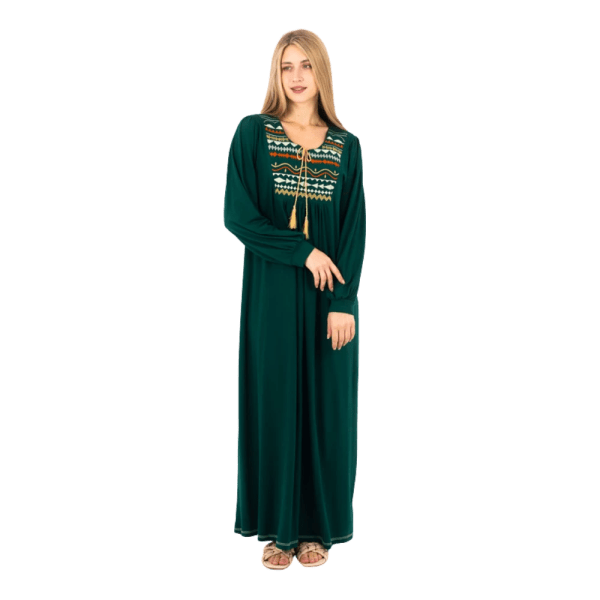 Zecotex Women’s Long Embroidered Nightdress – Full Sleeve – Soft Viscose Blend – Multi Colors – Multi Sizes