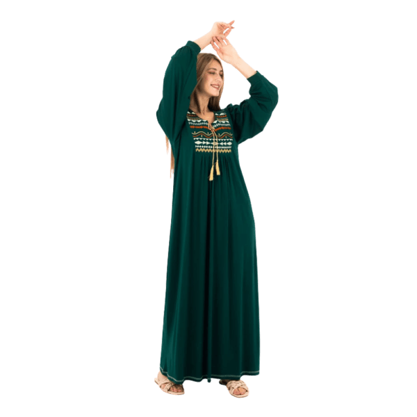 Zecotex Women’s Long Embroidered Nightdress – Full Sleeve – Soft Viscose Blend – Multi Colors – Multi Sizes