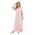 Zecotex Women’s Embroidered Cotton Nightdress – Short Sleeve – Soft Stretch Fabric – Multi Colors – Multi Sizes