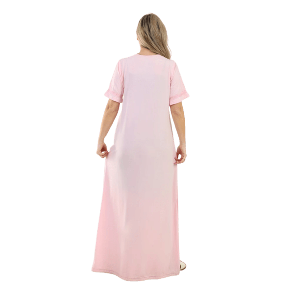 Zecotex Women’s Embroidered Cotton Nightdress – Short Sleeve – Soft Stretch Fabric – Multi Colors – Multi Sizes