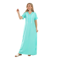 Zecotex Women’s Embroidered Cotton Nightdress – Short Sleeve – Soft Stretch Fabric – Multi Colors – Multi Sizes