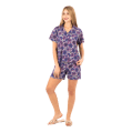 Zecotex Women's Classic Short Pajama Set – Purple Floral – Multi Sizes