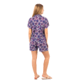 Zecotex Women's Classic Short Pajama Set – Purple Floral – Multi Sizes