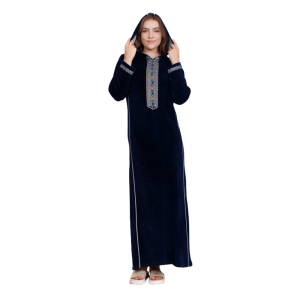 Zecotex Women's Winter Embroidered Velvet Abaya – Multi Colors – Multi Sizes