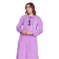Zecotex Women's Winter Embroidered Velvet Abaya – Light Purple – Multi Sizes