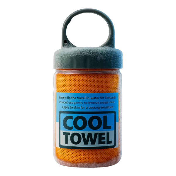 BS Cooling Towel 80x40 CM – Instant Cooling & UV Protection - Orange