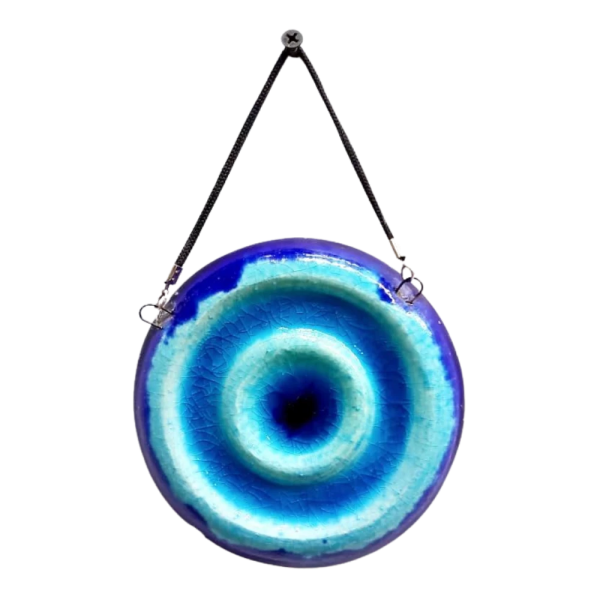Soudy Ceramic Art Hanging – Blue Evil Eye Design – 14 cm – SF4