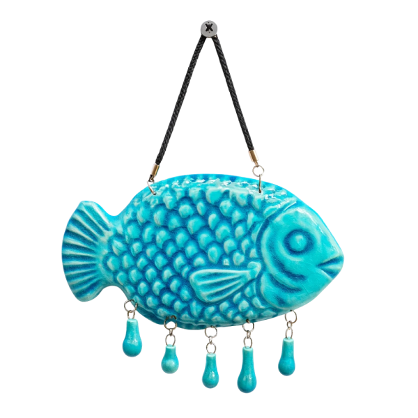 Soudy Ceramic Art Hanging – Fish Design with Droplets – 20×10 cm – SF5