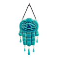 Soudy Ceramic Art Hanging – Hand of Fatima (Hamsa) with Evil Eye – 20×10 cm – SF6