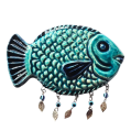 Soudy Ceramic Art Hanging – Fish Design with Charms – 20×10 cm – SF2