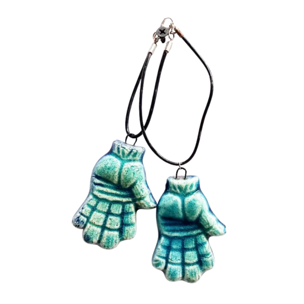 Soudy Ceramic Art Hanging – Detailed Palm Pattern – 7×7 cm – SG12