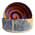 Soudy Ceramic Bowl – Blue & Terracotta Swirl Design – 17 cm / 0.75 L – ST1