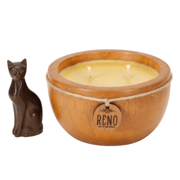 Rino The Magical Wooden Sphere Candle – Sauvage Scent – 5 × 9 cm