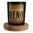 Rino Black Glass Candle – Musk & Amber Scent – 8.5 × 7.5 cm