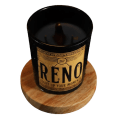 Rino Black Glass Candle – Musk & Amber Scent – 8.5 × 7.5 cm