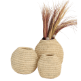 Handwoven Palm Fiber Vase Set – Natural Finish