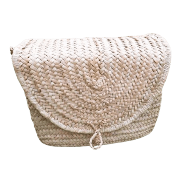 Handwoven Palm Leaf Shoulder Bag – Natural Finish