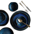 Handcrafted Ceramic Dinnerware Set – Deep Ocean Blue