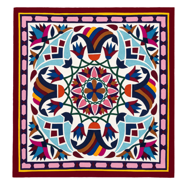 Handcrafted Egyptian Khayamiya Wall Tapestry – Multicolor Geometric Floral Pattern