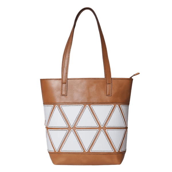 Geometric Elegance Leather Bag