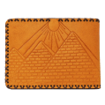 Bast Gallery Handcrafted Men’s Leather Wallet with Pyramids Engraving