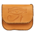 Bast Gallery Handcrafted Leather Pouch with Eye of Horus Engraving
