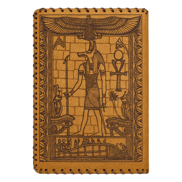 Bast Gallery Handcrafted Women’s Leather Wallet with Anubis Engraving