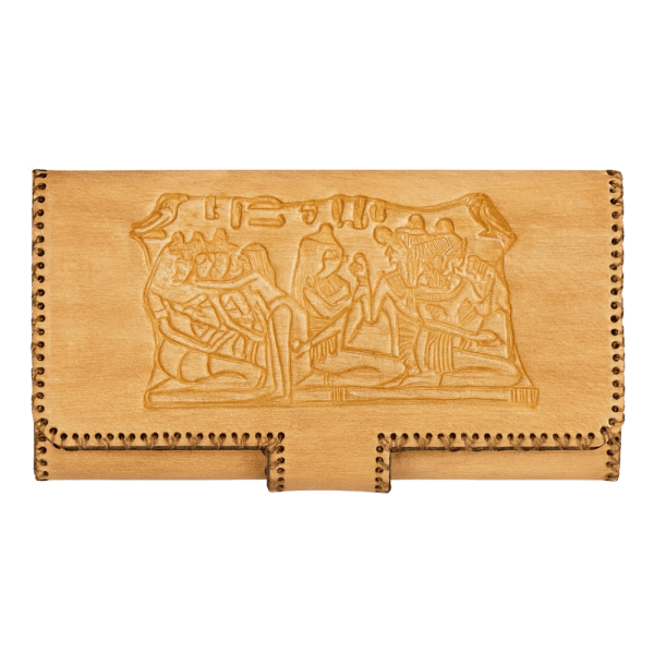 Bast Gallery Handcrafted Camel Leather Women’s Wallet with Pharaonic Engraving