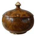 Hegaza Handcrafted Wooden Lidded Bowl – Natural Walnut Finish