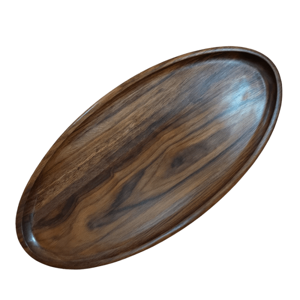 Hegaza Handcrafted Oval Wooden Serving Tray
