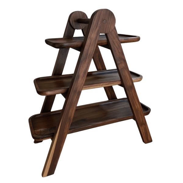 Hegaza Handcrafted 3-Tier Wooden Serving Stand
