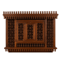 Handcrafted Wooden Wall Cabinet with Mashrabiya Panels
