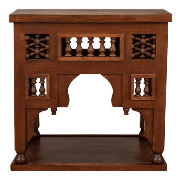 Handcrafted Wooden Side Table with Mashrabiya Detailing