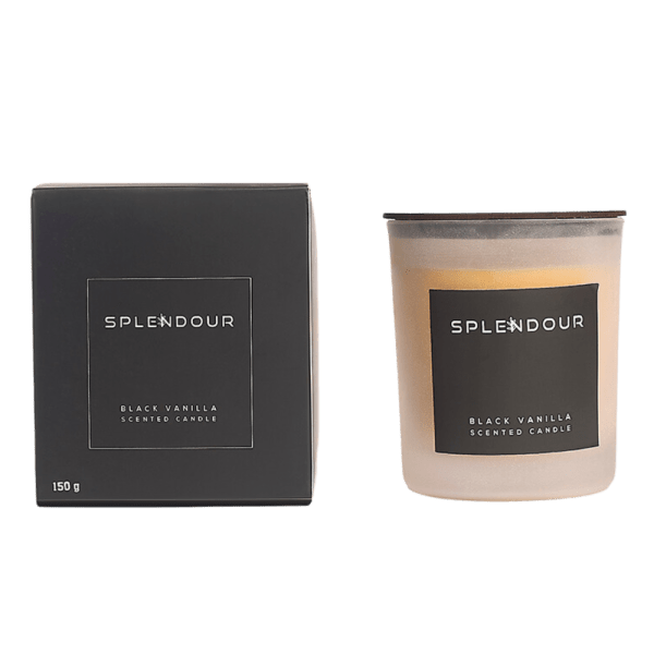 Splendour Black Vanilla Scented Candles - 150 gm