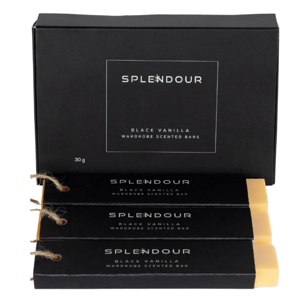 Splendour Black Vanilla Wardrobe Scented Bar - 3 Bars - Each bar is 30 gm