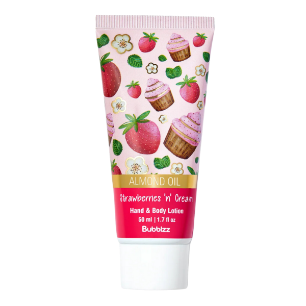 Bubblzz Strawberries N Cream Travel Size Hand & Body Lotion - 50 ml