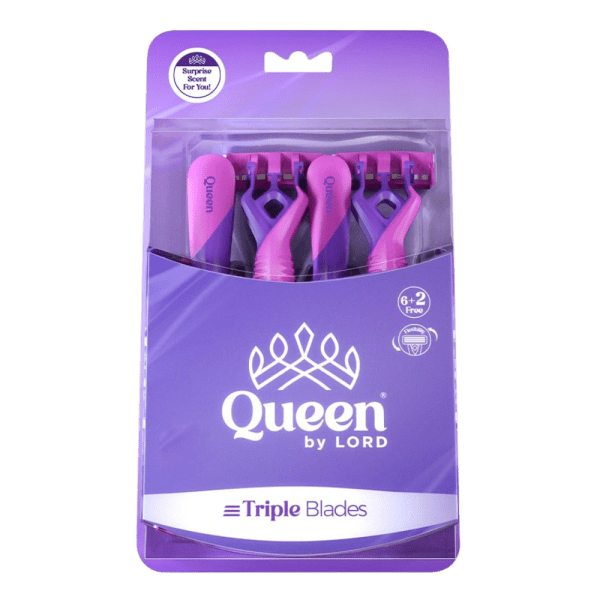 Queen By Lord Disposable Razors, 6 + 2 Free Triple Blades