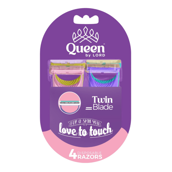 Queen By Lord 4 Disposable Razor Twin Blades For Sensitive Area