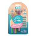 Queen By Lord Essentials Pack with 9 Moisturizer Strip for Sensitive Skin + 3 Eyebrow Razors