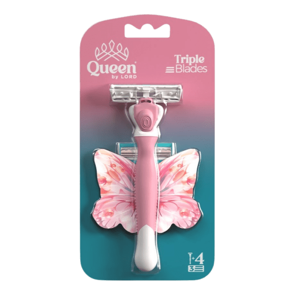 Queen By Lord Triple Blades Smooth Razor + 4 Blades Refill