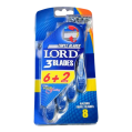Lord 8-Piece Fresh 3 Blades Disposable Razor Set Blue/Grey