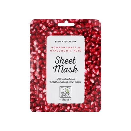 Bobana Skin Hydrating Pomegranate & Hyaluronic Acid Sheet Mask - 10 pcs